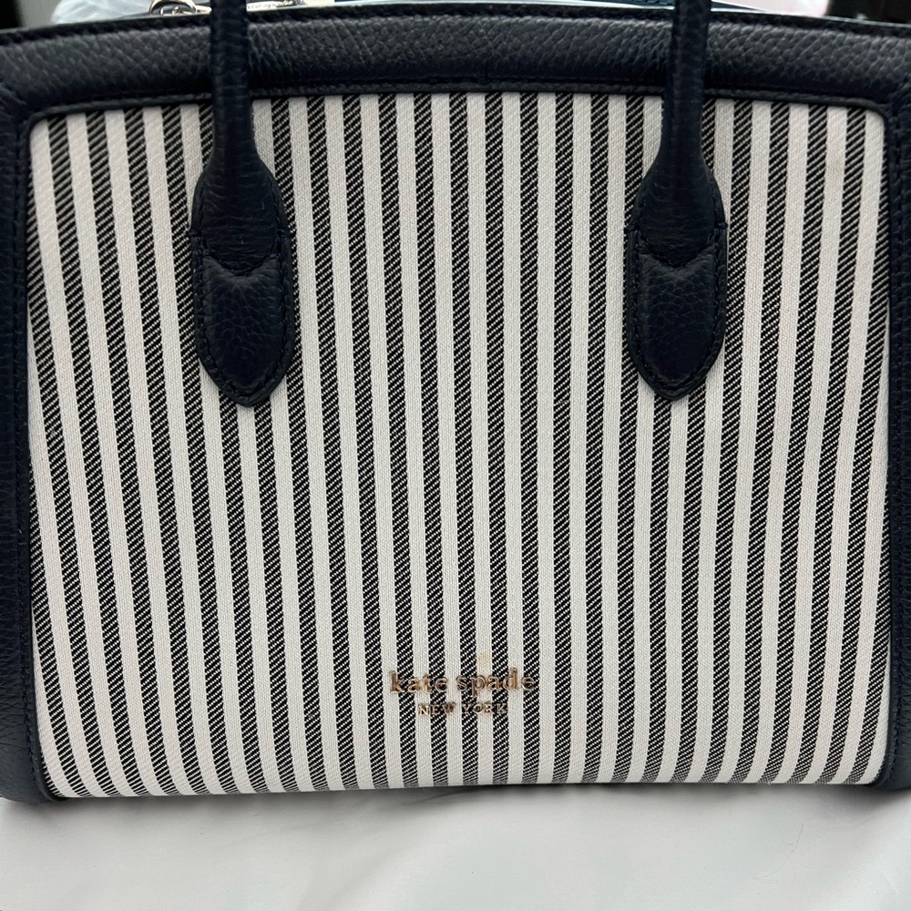 Kate Spade Knott Medium Satchel in Navy with Navy/White Stripes - Picture 2 of 7